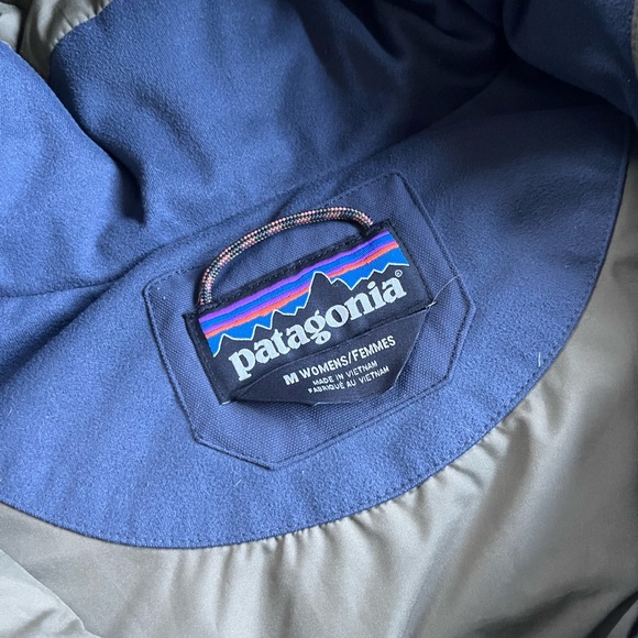 Patagonia Down Fill Puffer Hooded Bivy Vest In Navy Green Women’s M - Picture 11 of 11